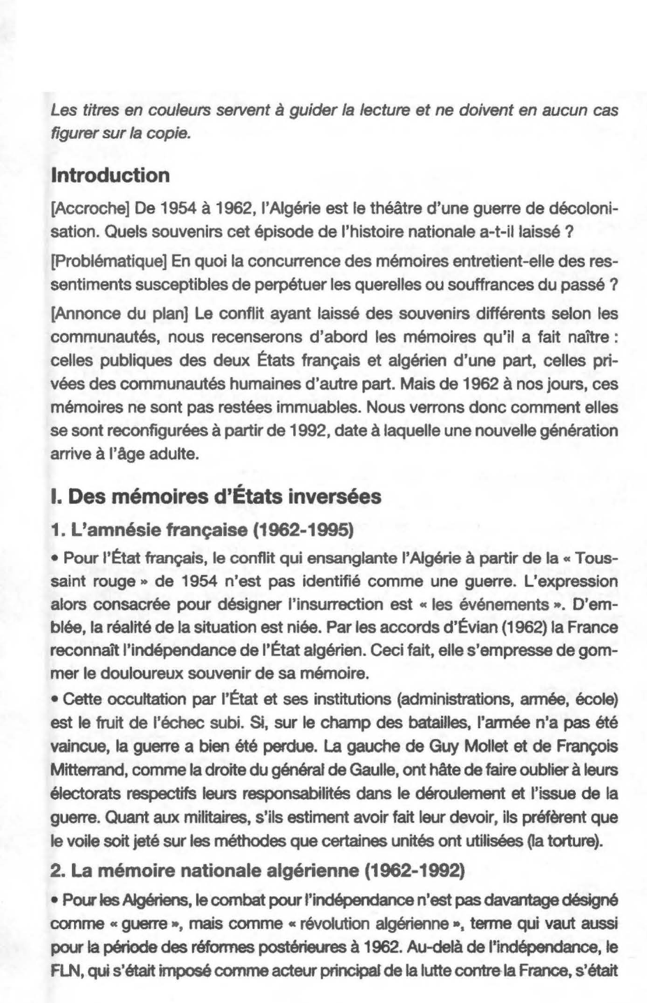 Prévisualisation du document La rivalité des mémoires de la guerre d'Algérie (de 1962 à nos jours)