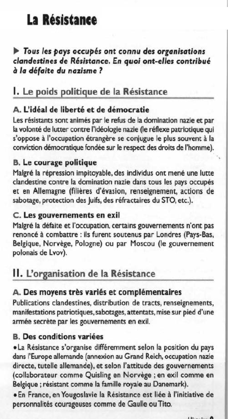 Prévisualisation du document La RtsistanceIJI> Tous les p ays occupés o nt c onnu des organisationsclandestines de Résistance.