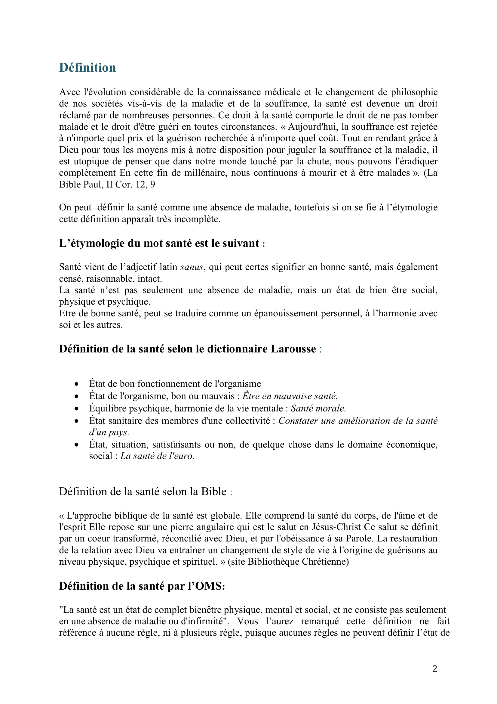 Prévisualisation du document La Santé (TPE)