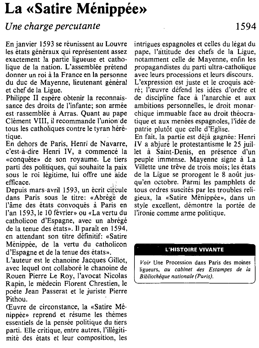 Prévisualisation du document La « Satire Ménippée », Les auteurs.