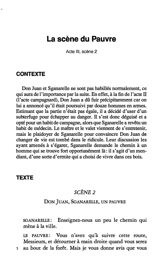 Prévisualisation du document La scène du Pauvre
Acte III, scène 2 - Dom Juan de Molière