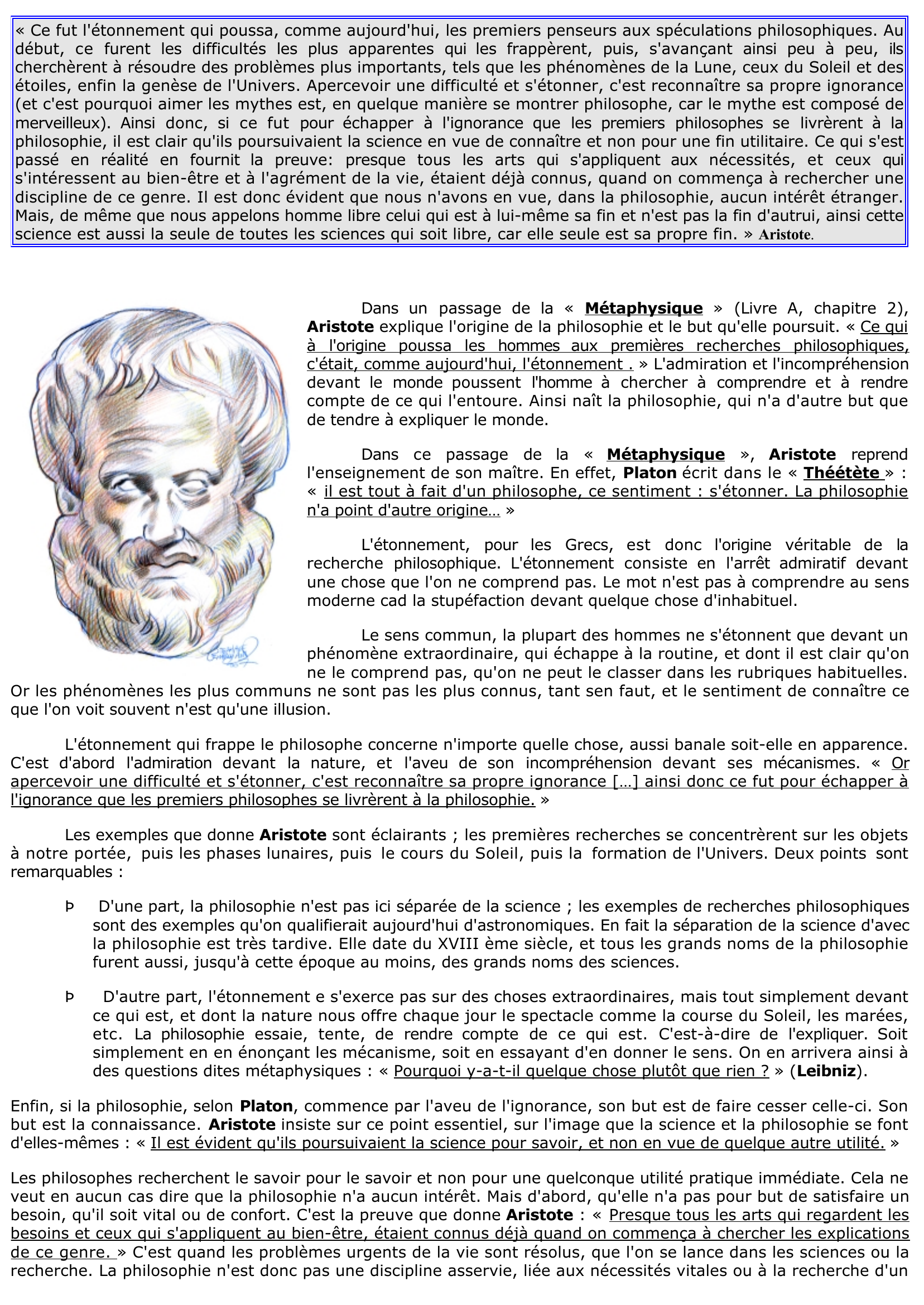Prévisualisation du document « La science est fille de l'étonnement. » (Aristote.)