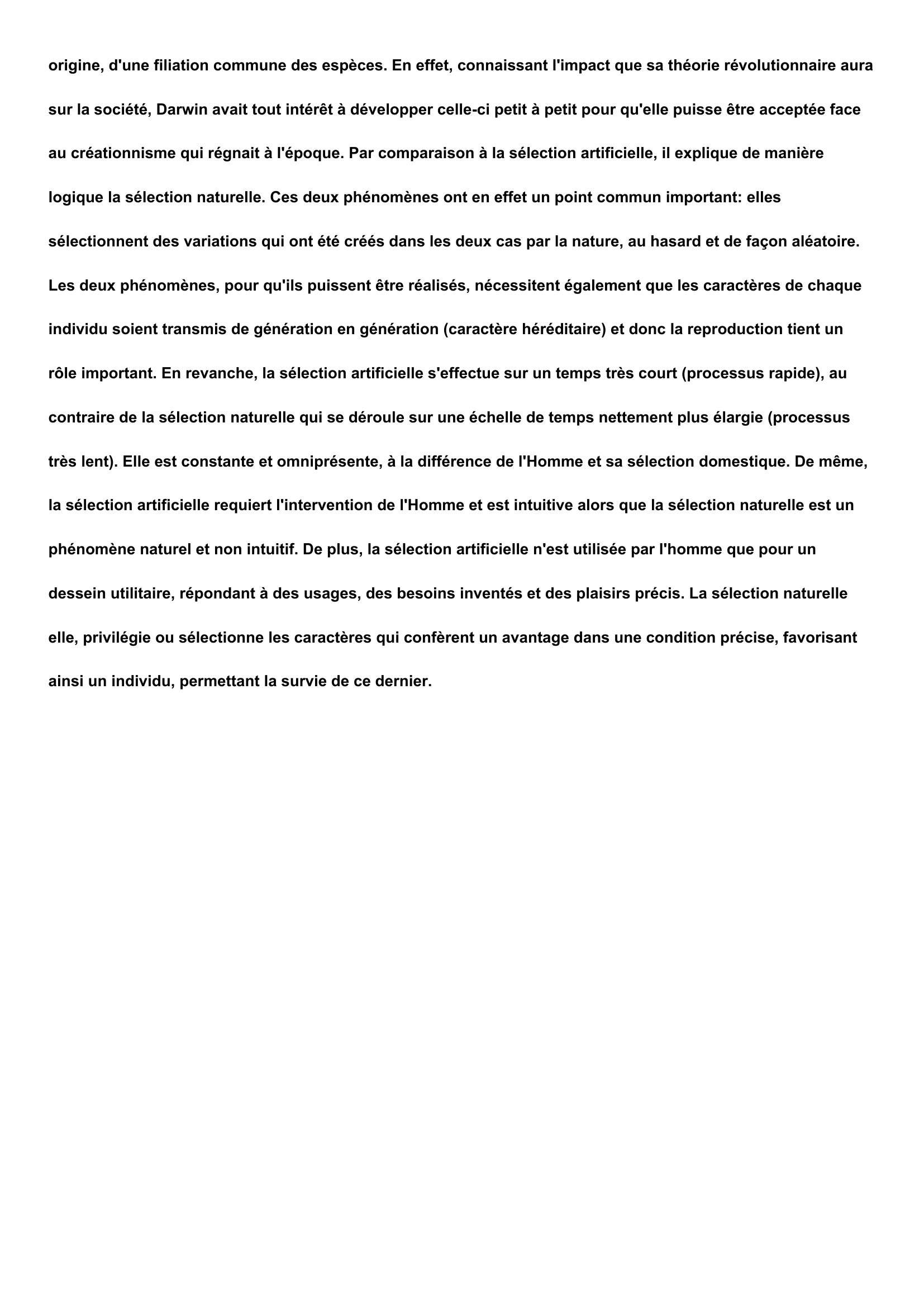 Prévisualisation du document La sélection artificielle pour expliquer la sélection naturelle, selon Charles Darwin.