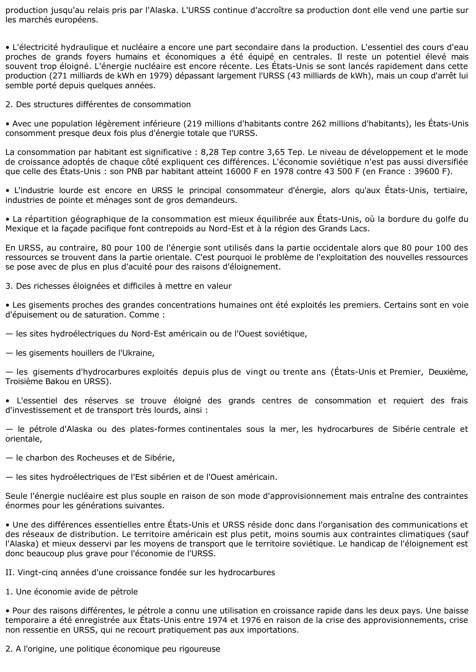 Prévisualisation du document La situation énergétique des États-Unis et de l'URSS : Étude comparée.