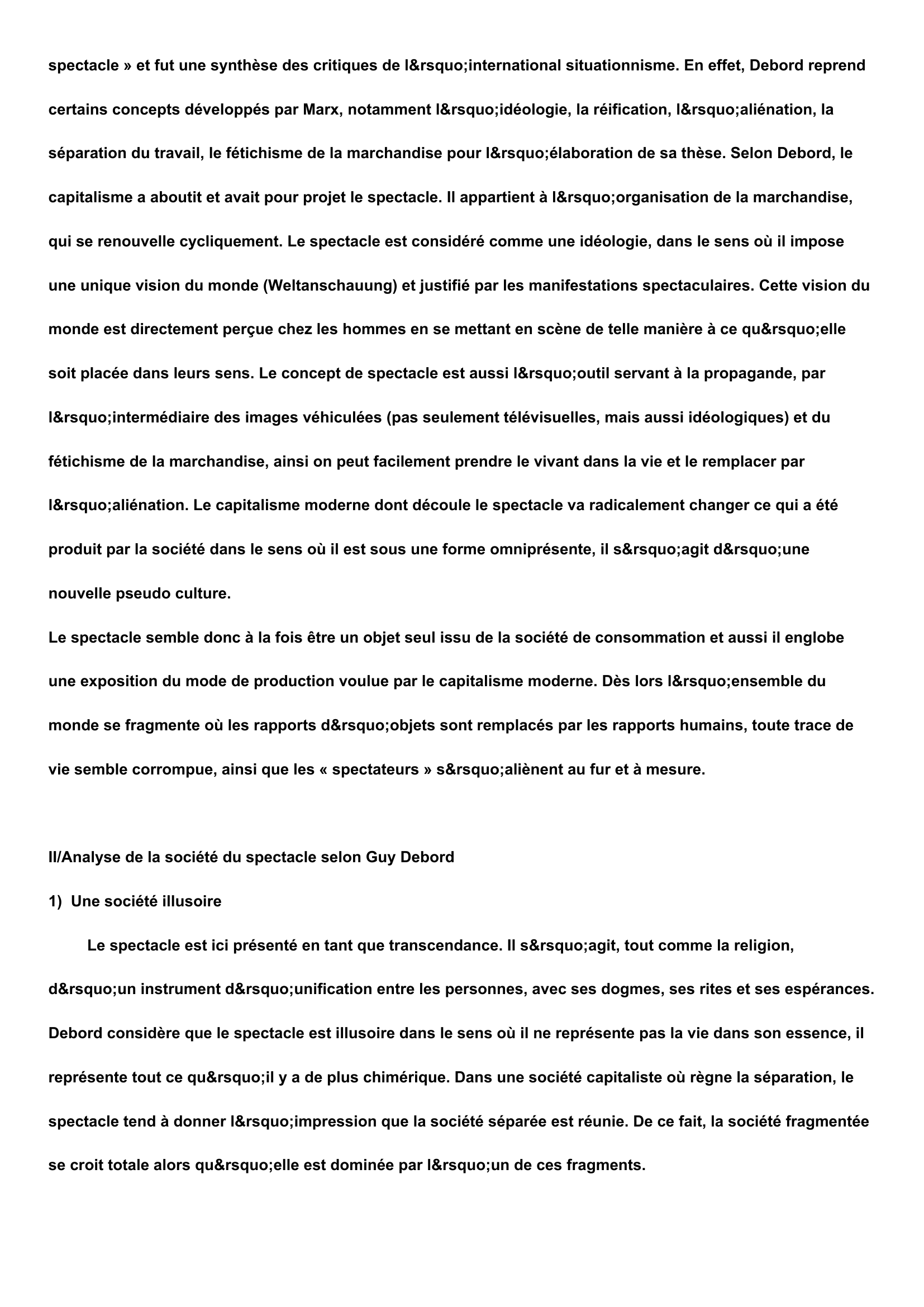 Prévisualisation du document La société du spectacle de Guy DEBORD: les enjeux.