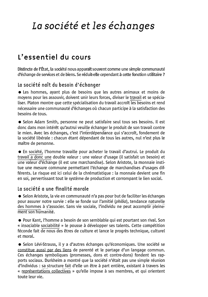 Prévisualisation du document La société et les échanges
L'essentiel du cours
Distincte de l'État, la société nous apparaît souvent comme une simple communauté...