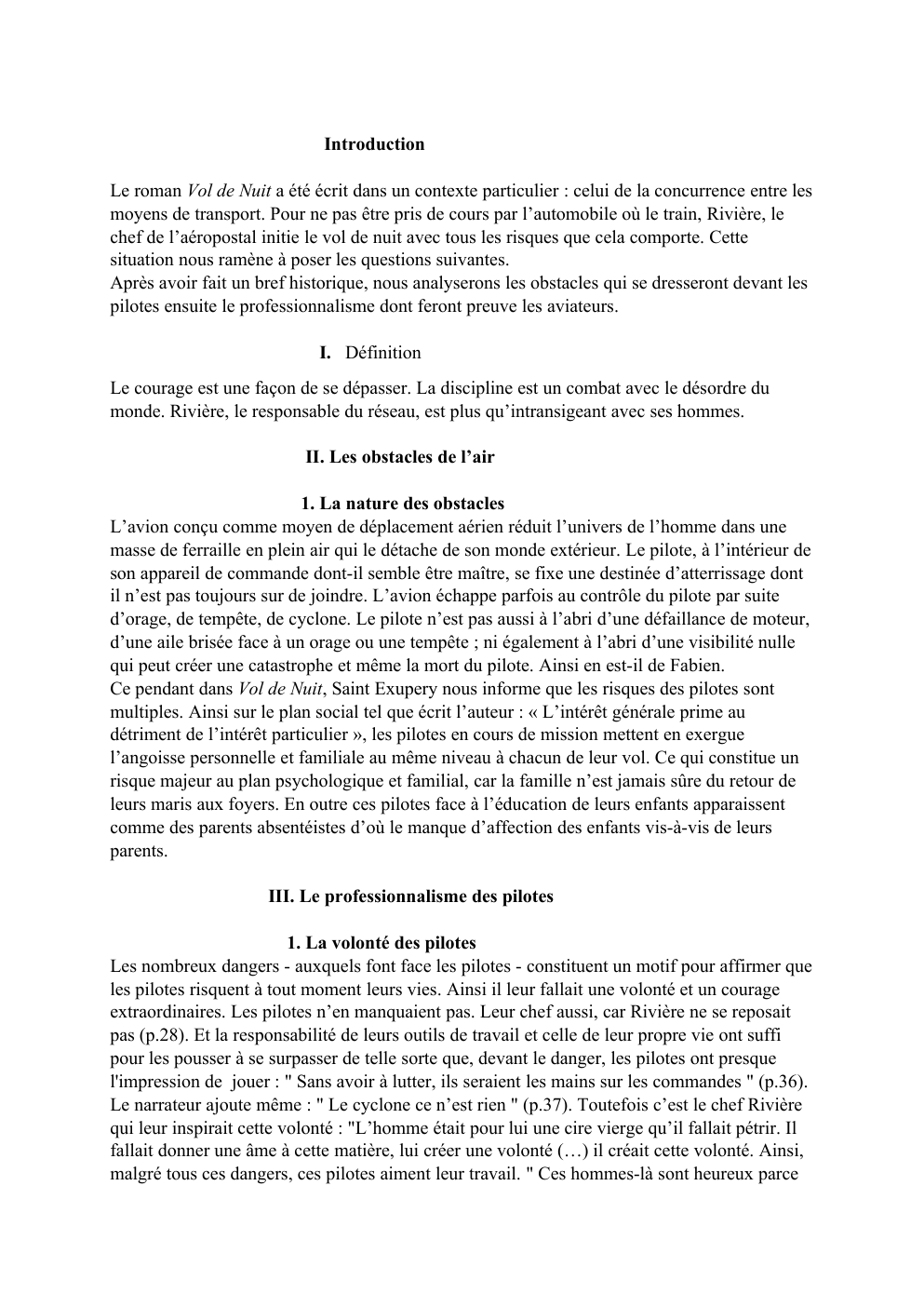 Prévisualisation du document la solitude dans vol de nuit