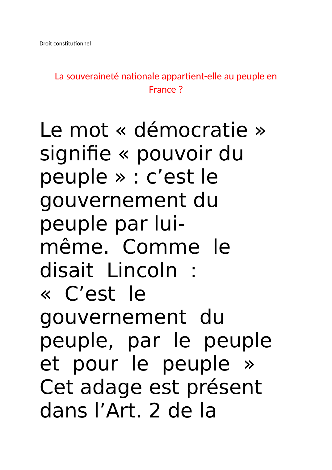 Prévisualisation du document La souveraineté nationale appartient-elle au peuple en France ?