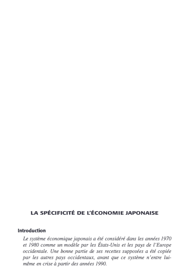 Prévisualisation du document LA SPÉCIFICITÉ DE L'ÉCONOMIE JAPONAISE