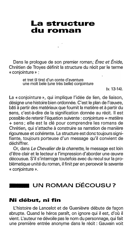 Prévisualisation du document La structure
du roman

Dans le prologue de son premier roman; Érec et Énide,
Chrétien de Troyes définit la structure...