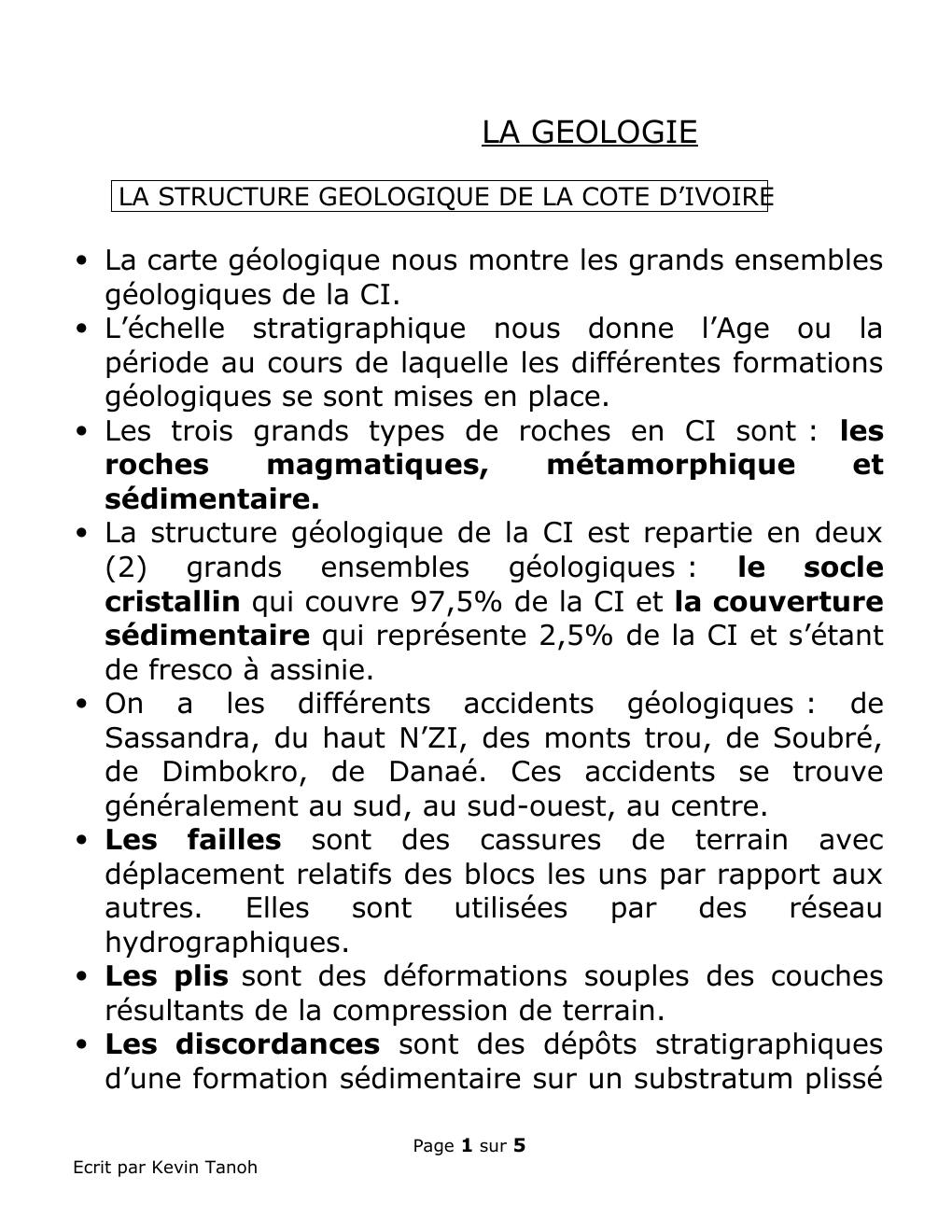 Prévisualisation du document LA STRUCTURE GEOLOGIQUE DE LA COTE D’IVOIRE