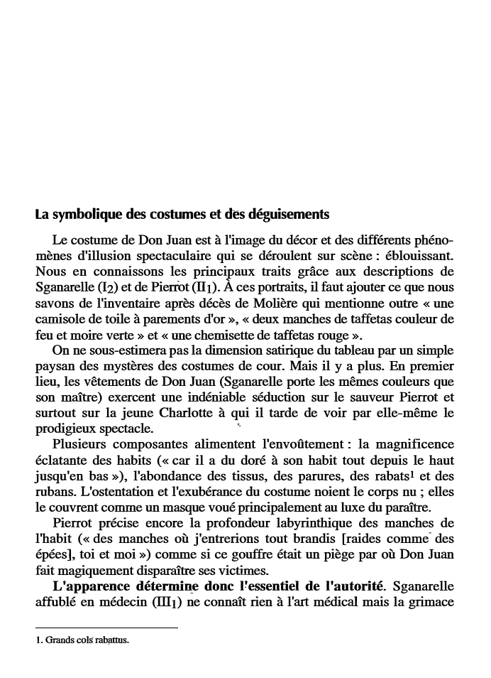 Prévisualisation du document La symbolique des costumes et des déguisements dans Dom Juan de Molière