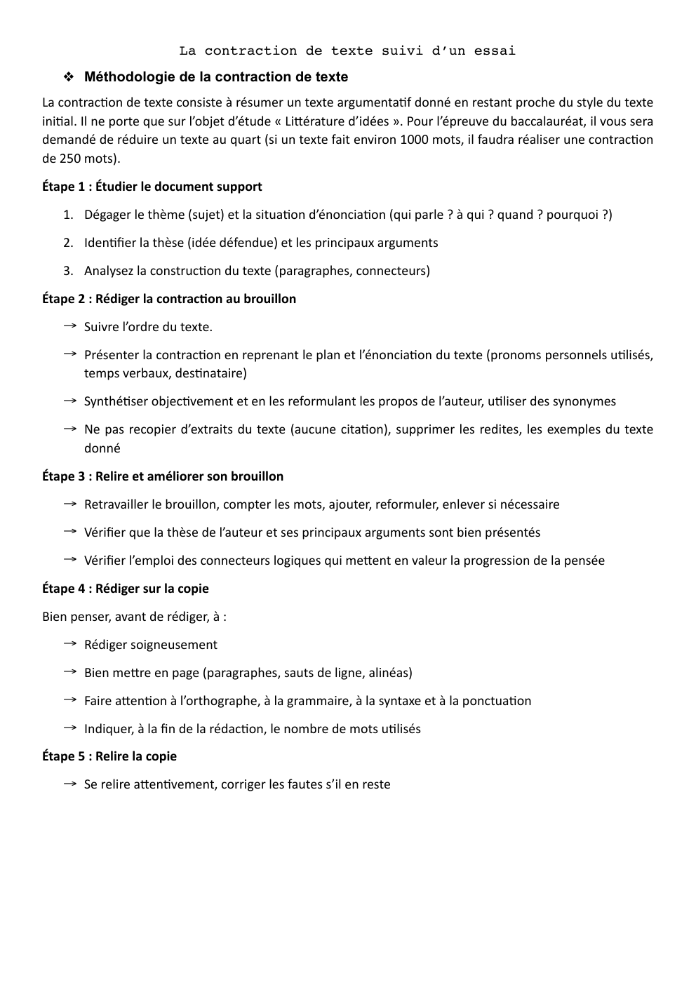 Prévisualisation du document La technique du résumé de texte         Définition du résumé : reproduction fidèle et en miniature du texte donné.