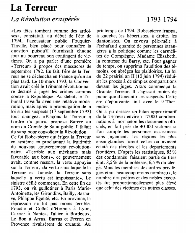 Prévisualisation du document La TerreurLa Révolution exaspérée.
