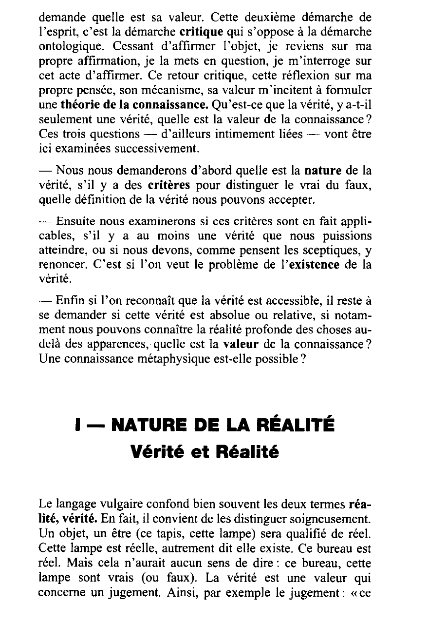 Prévisualisation du document LA THEORIE DE LA CONNAISSANCE;  L'IDEE DE VERITE