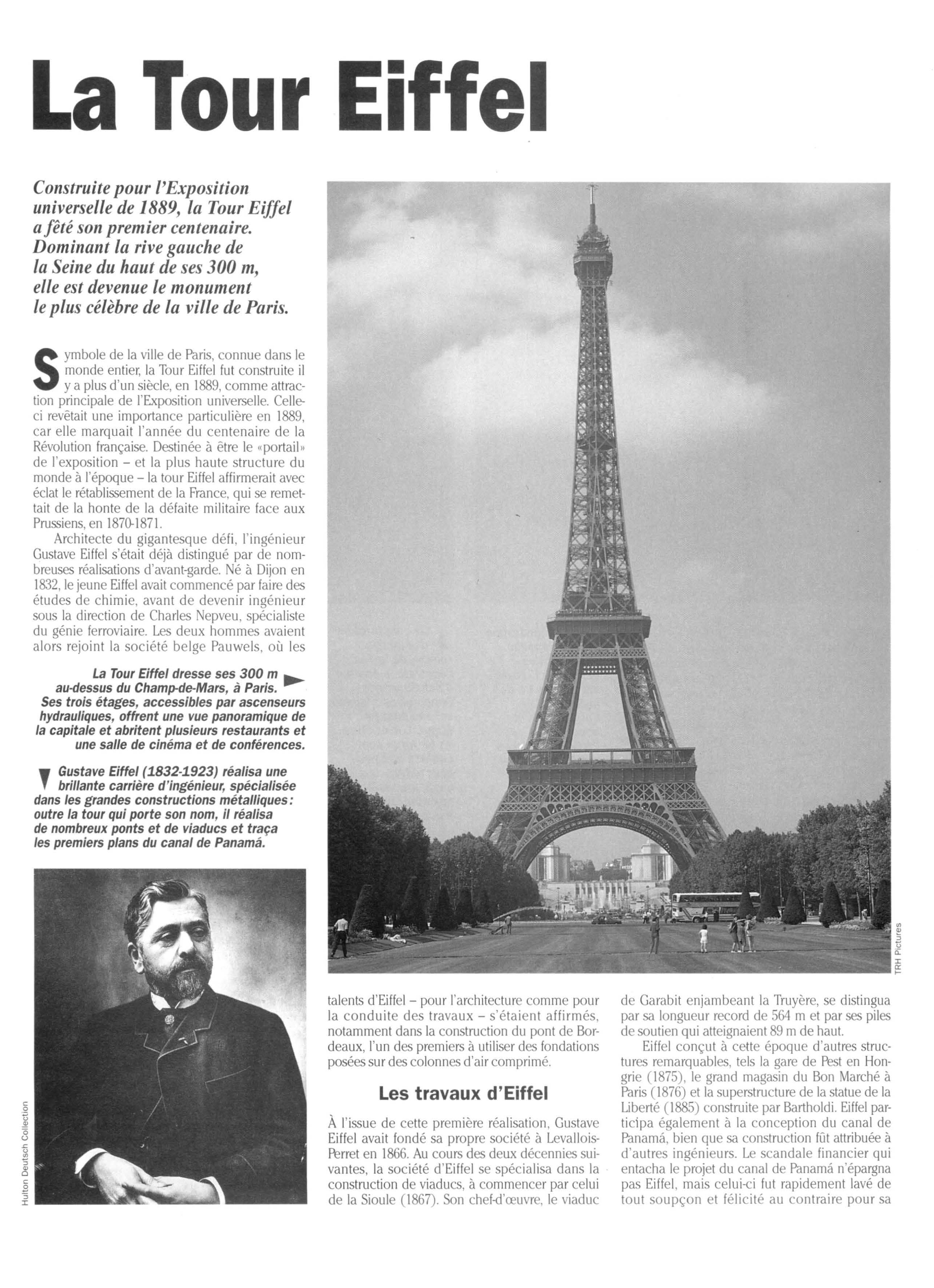 Prévisualisation du document LA TOUR EIFFEL - L'Exposition de 1889 (Architecture)