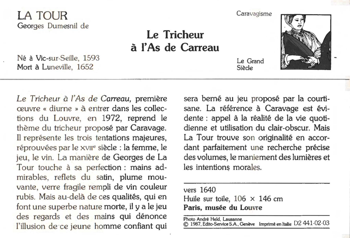 Prévisualisation du document LA TOUR Georges Dumesnil de : Le Tricheur à l'As de Carreau