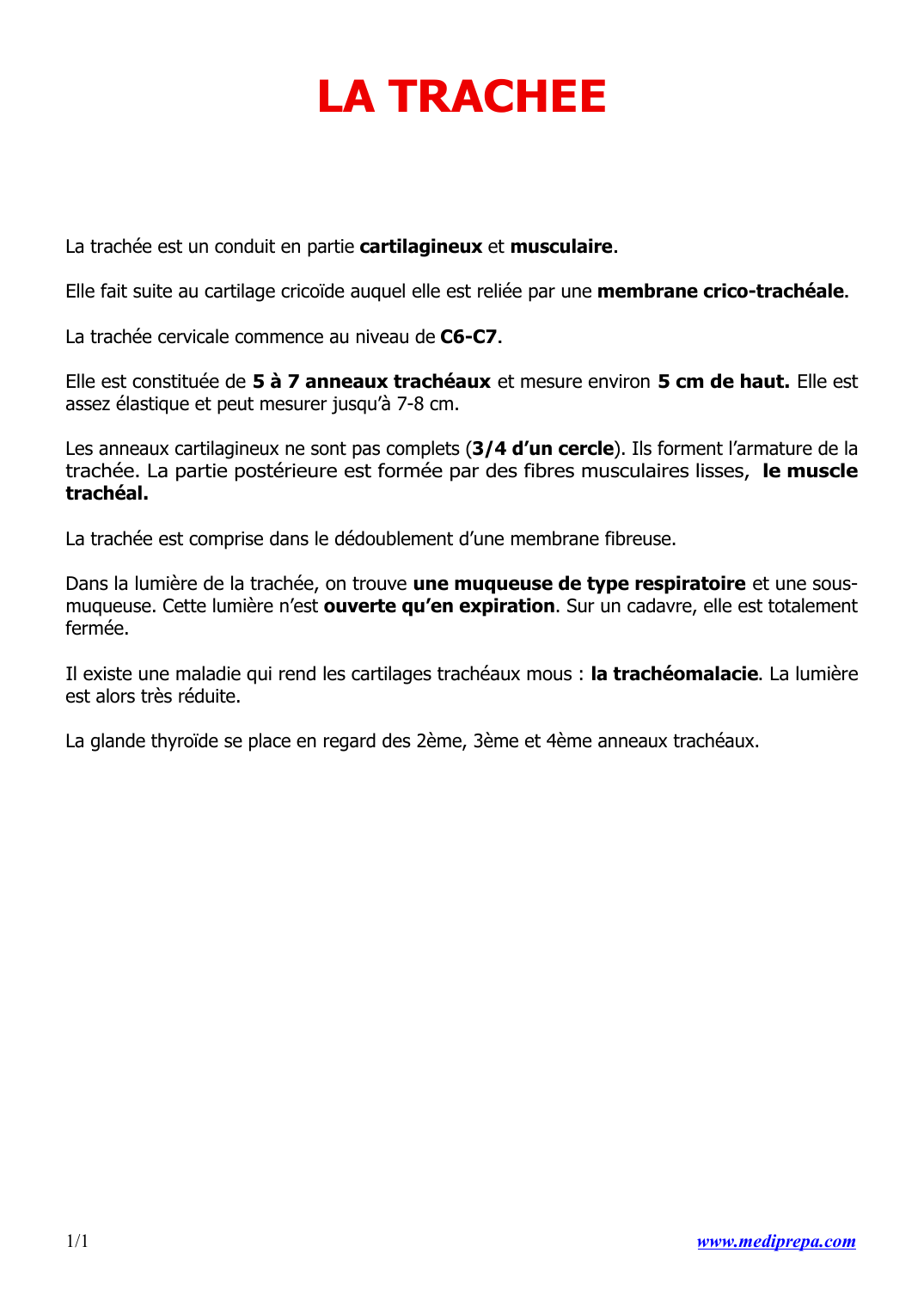 Prévisualisation du document LA TRACHEE