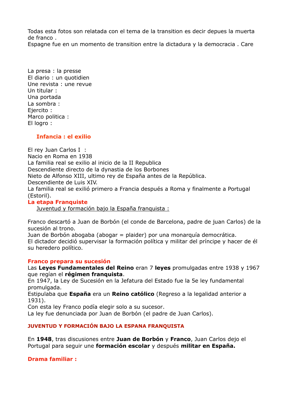 Prévisualisation du document la transicion espagnole Prépa