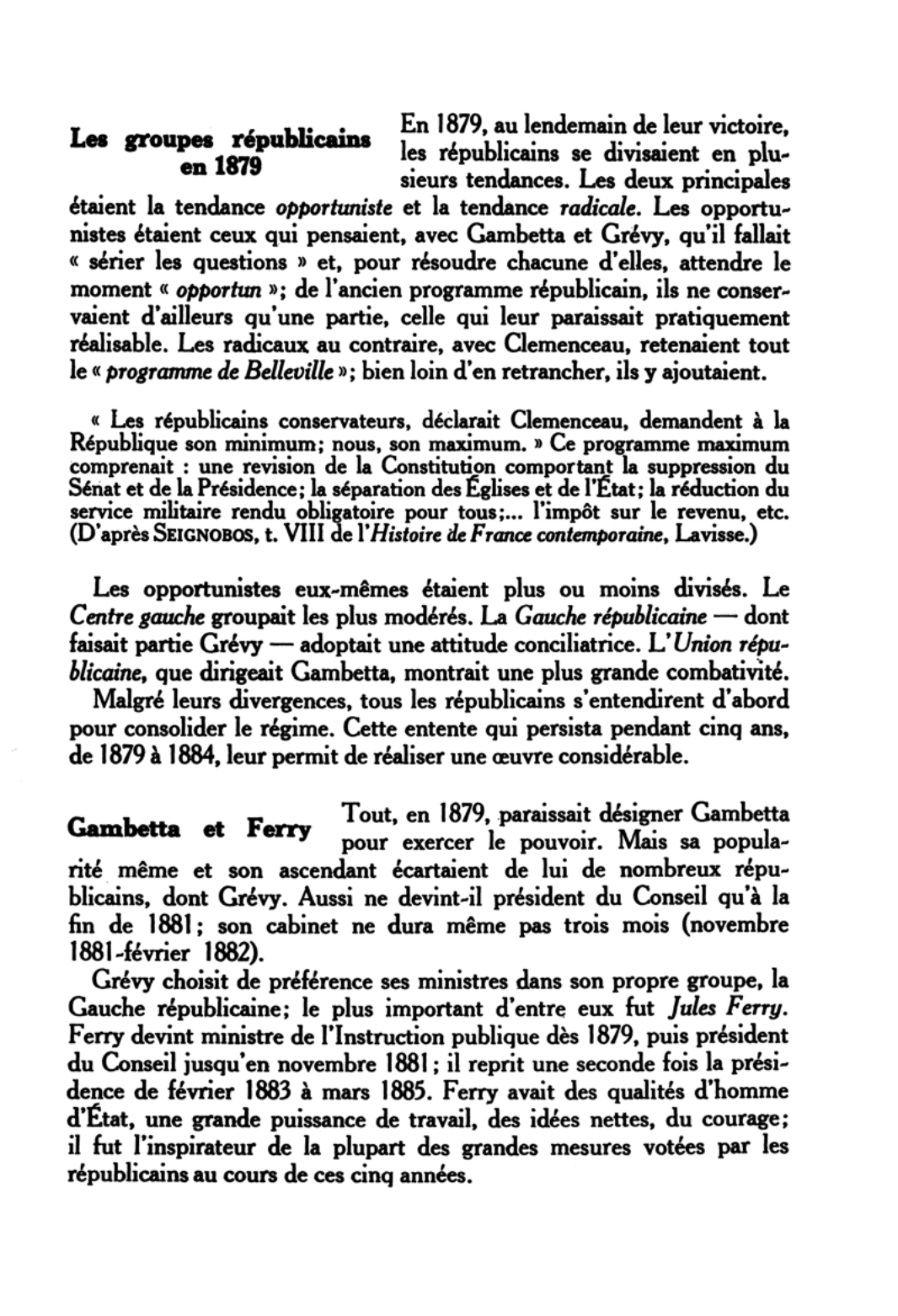 Prévisualisation du document LA TROISIÈME RÉPUBLIQUE DE 1879 À 1898 (histoire)