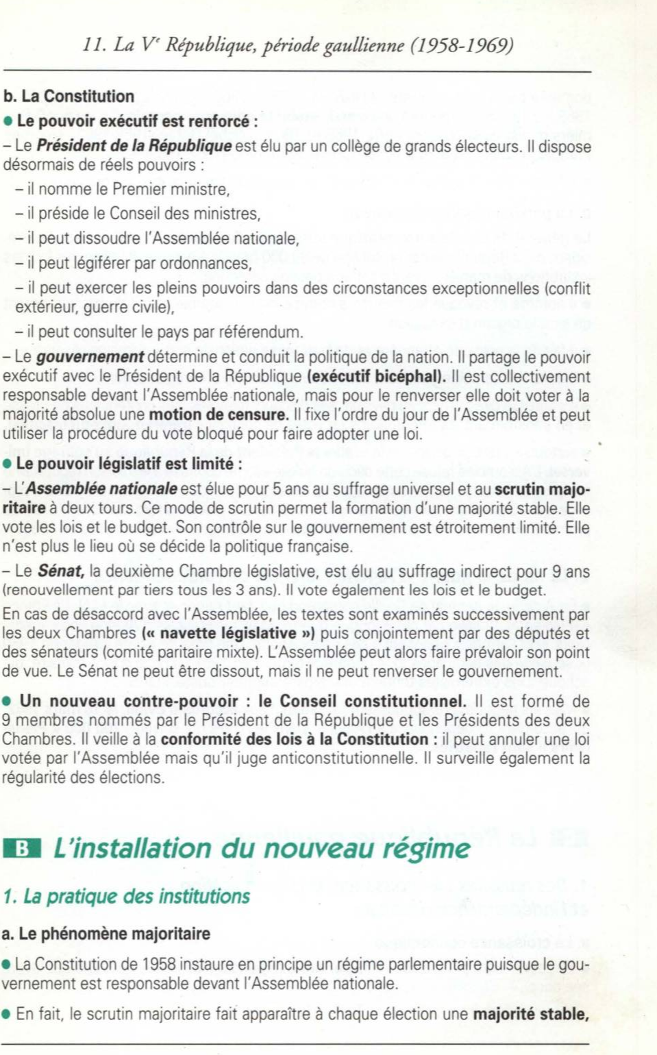 Prévisualisation du document LA Ve RÉPUBLIQUE, PÉRIODE GAULLIENNE {1958-1969} - Histoire