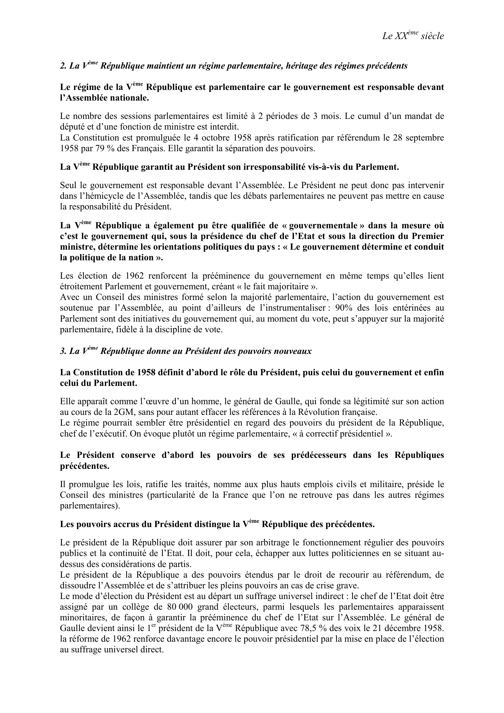 Prévisualisation du document LA Vème RÉPUBLIQUE: Institutions et Chronolie (CRPE)