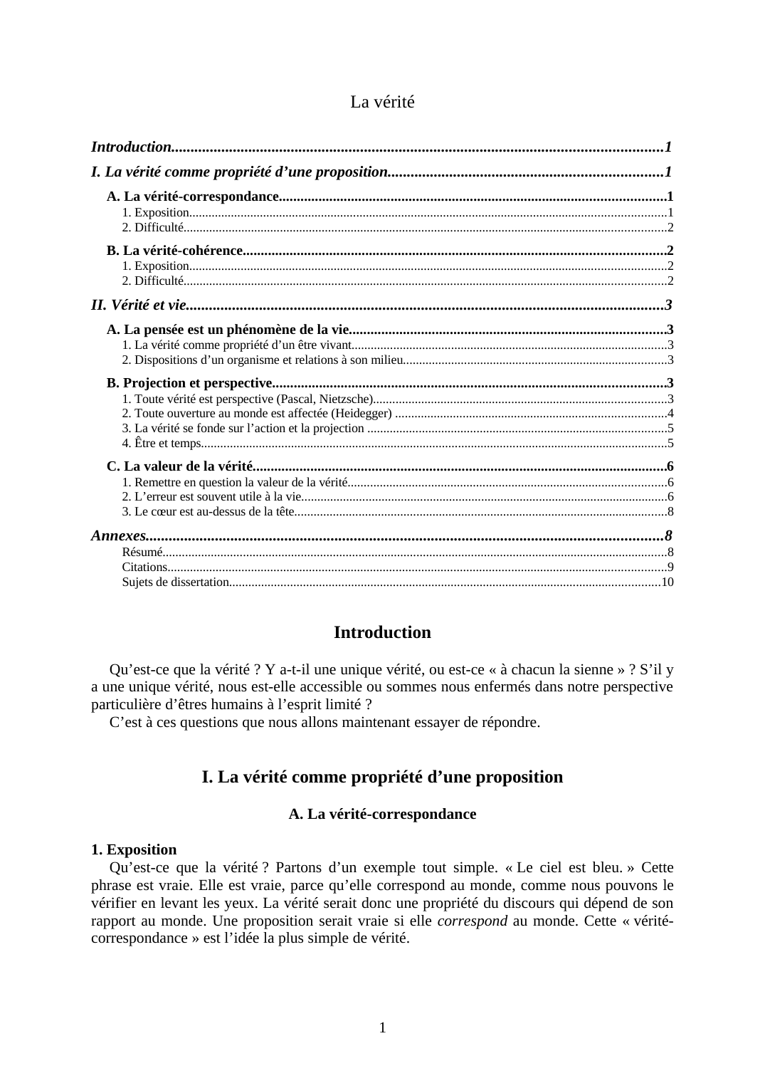 Prévisualisation du document La vérité