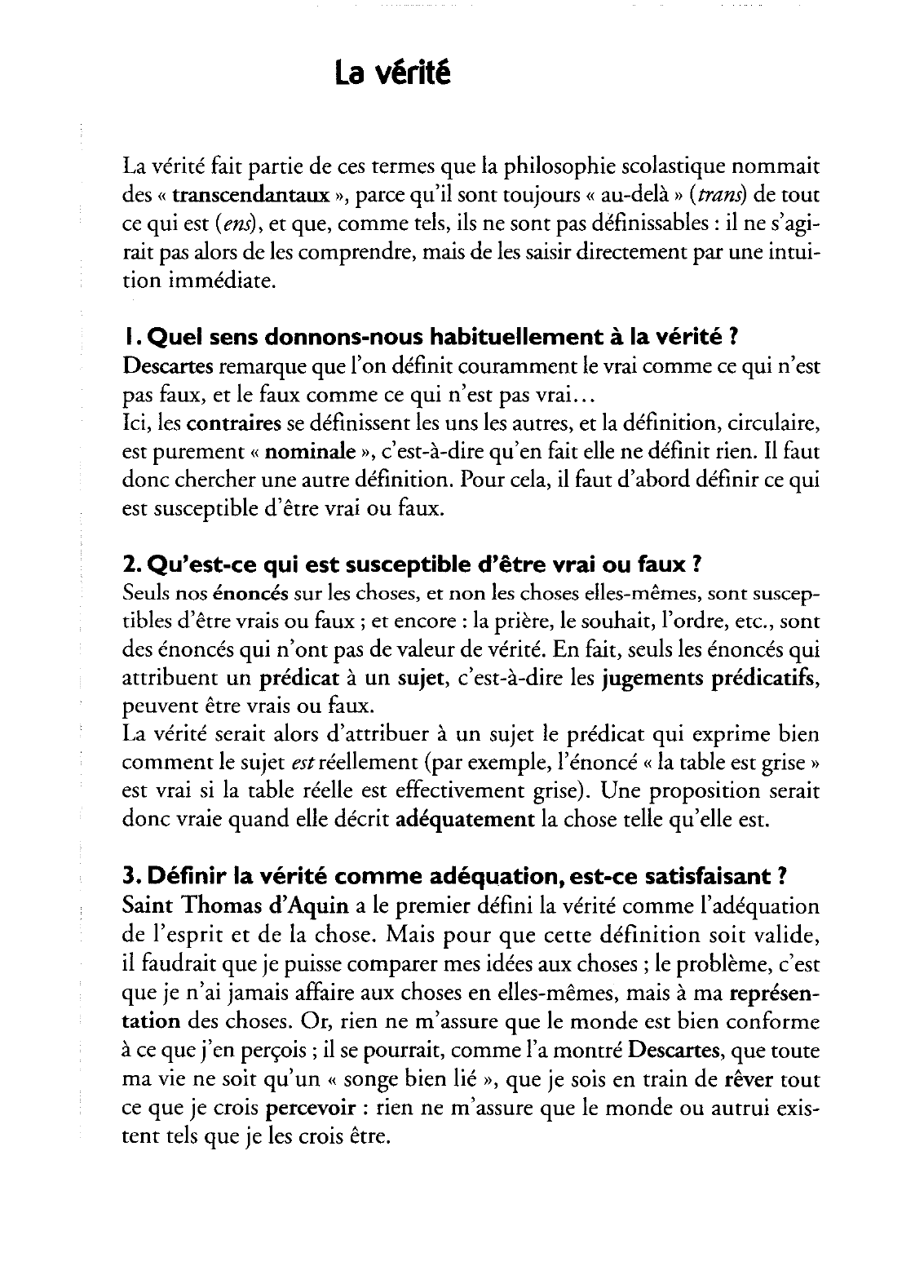 Prévisualisation du document LA VÉRITÉ (cours de philosophie)