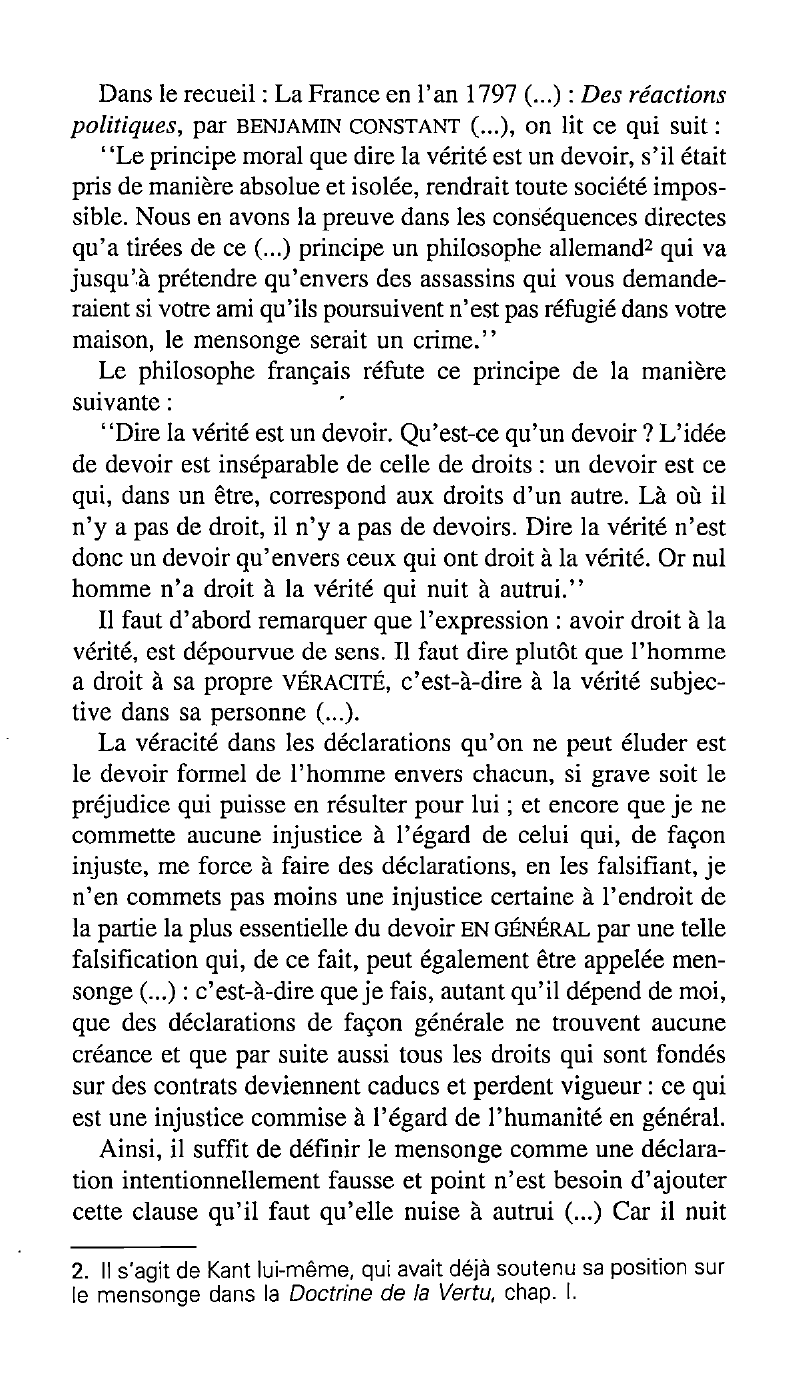 Prévisualisation du document La vérité est-elle toujours moralement exigible ? de KANT