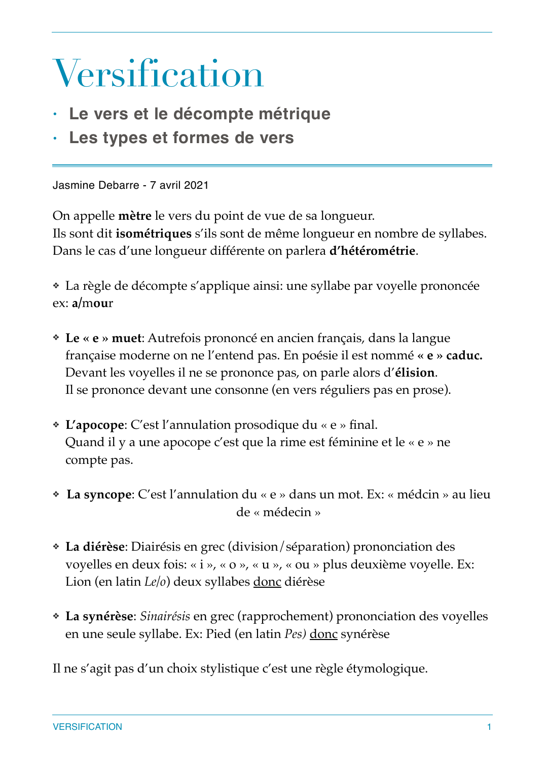 Prévisualisation du document La versification