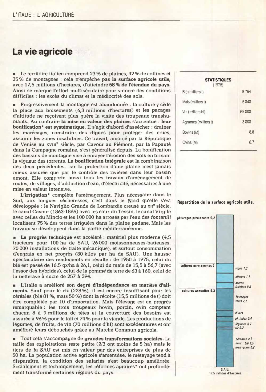 Prévisualisation du document La vie agricole - Italie (en 1980)