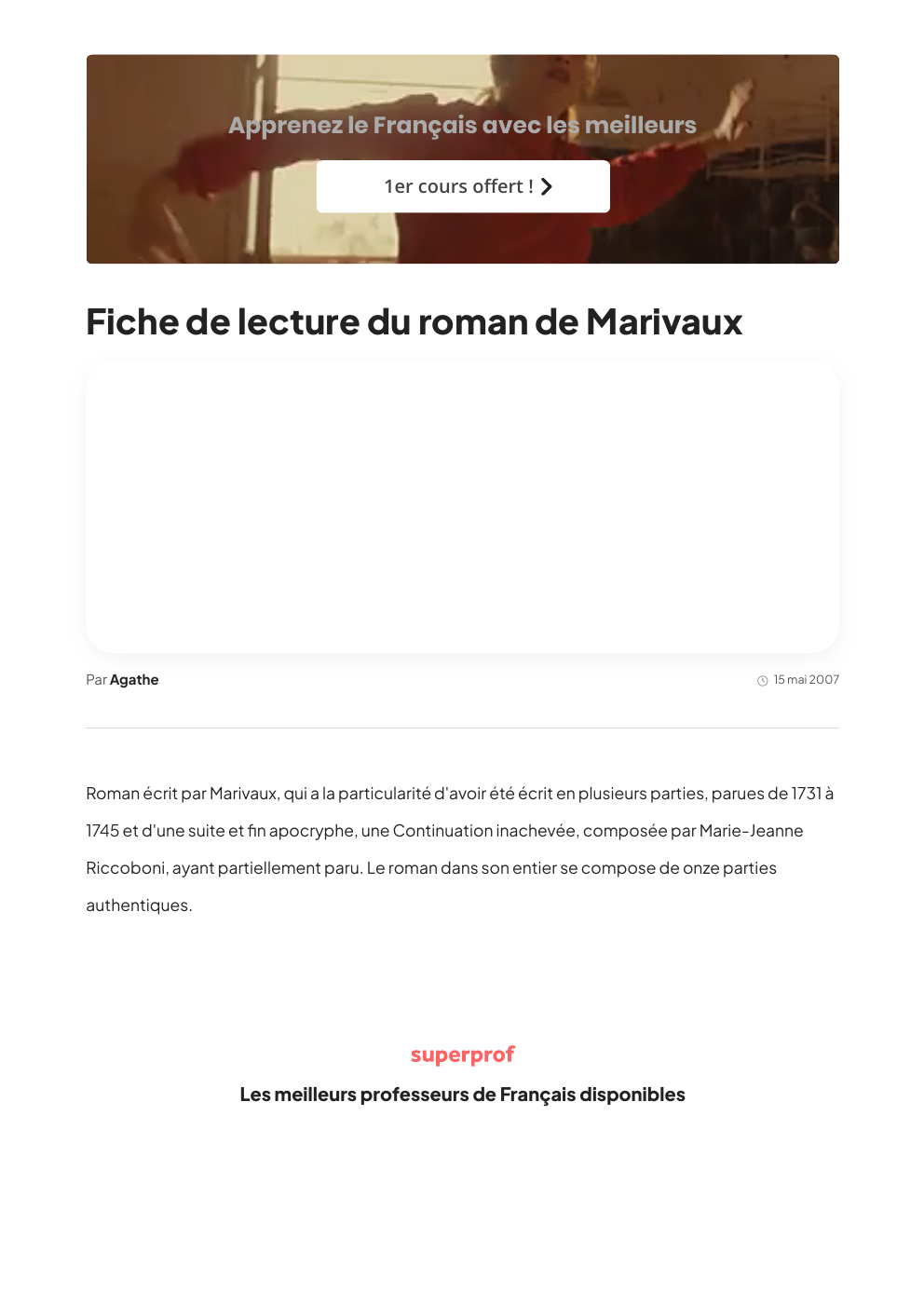 Prévisualisation du document La vie de Marianne résumé