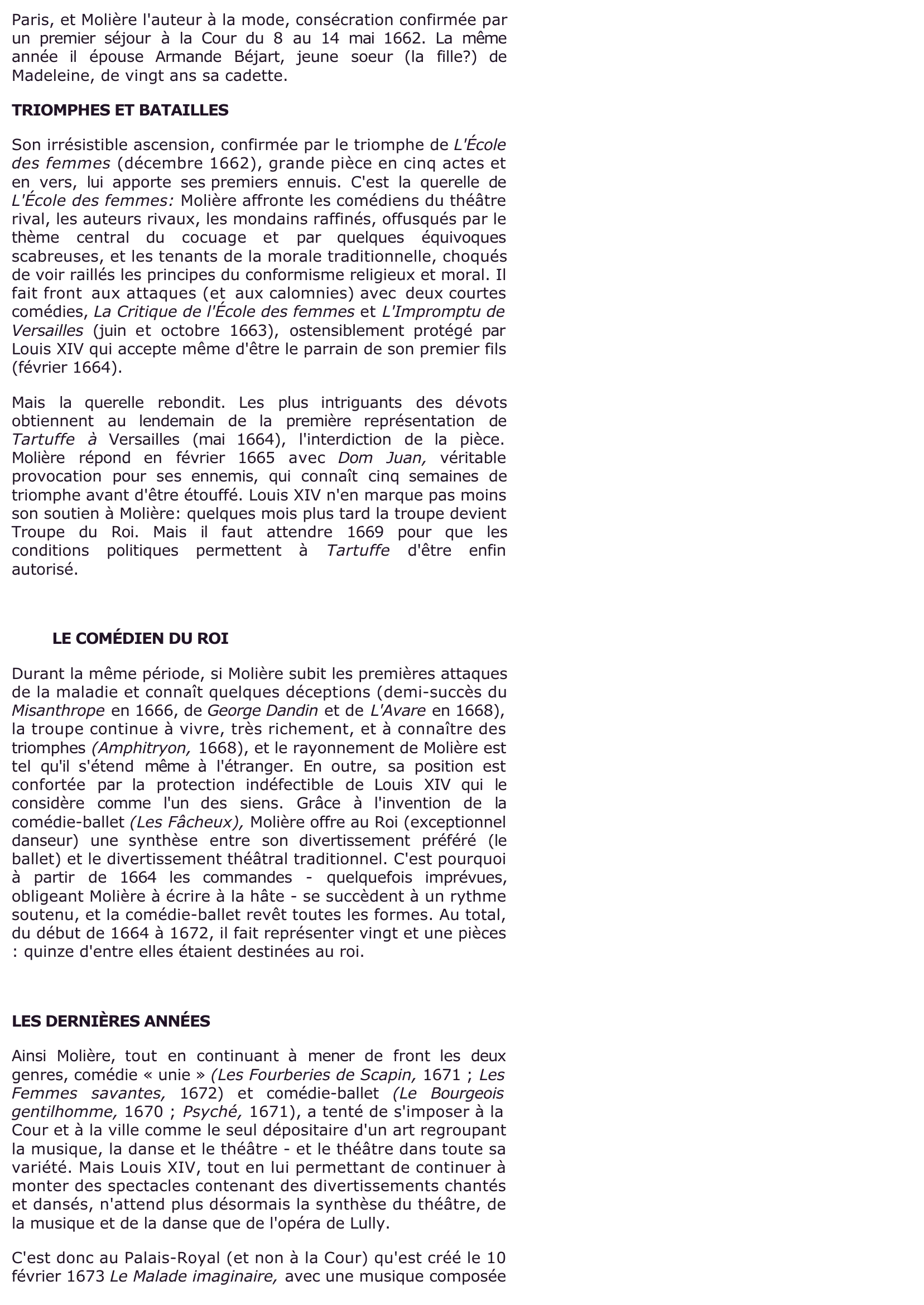 Prévisualisation du document La vie de Molière