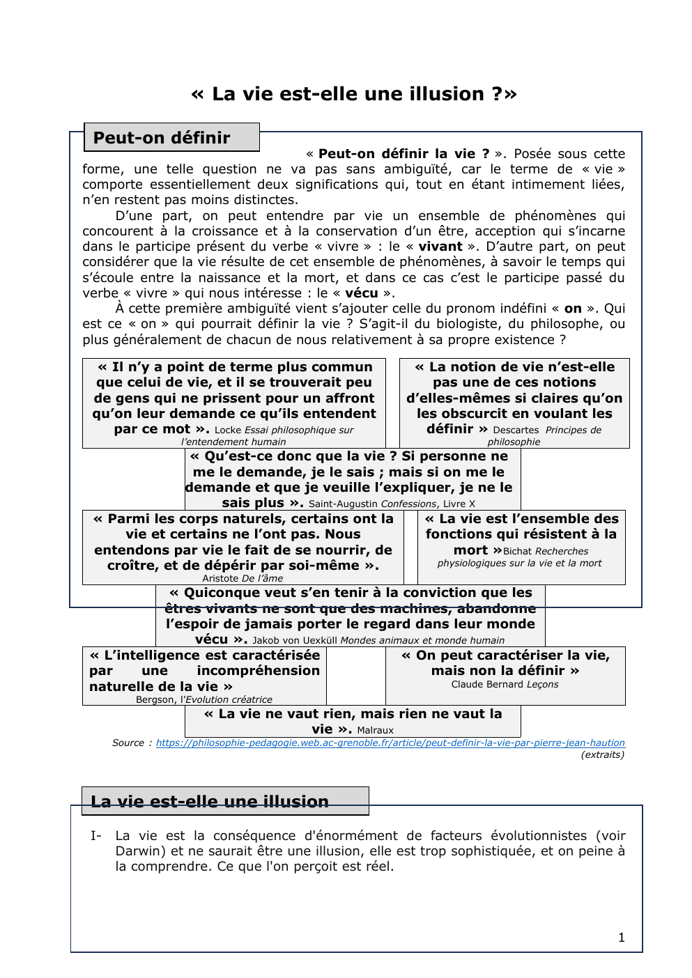 Prévisualisation du document La vie est-elle une illusion