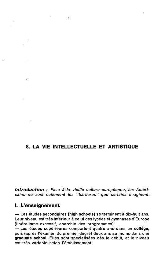 Prévisualisation du document LA VIE INTELLECTUELLE ET ARTISTIQUE AUX ETATS-UNIs