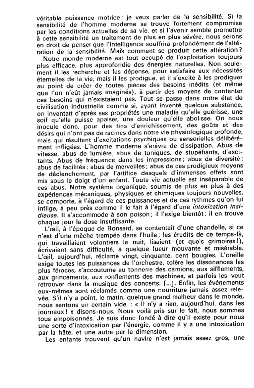 Prévisualisation du document LA VIE MODERNE ET LA SENSIBILITÉ de Paul VALÉRY, Variété III. Commentaire