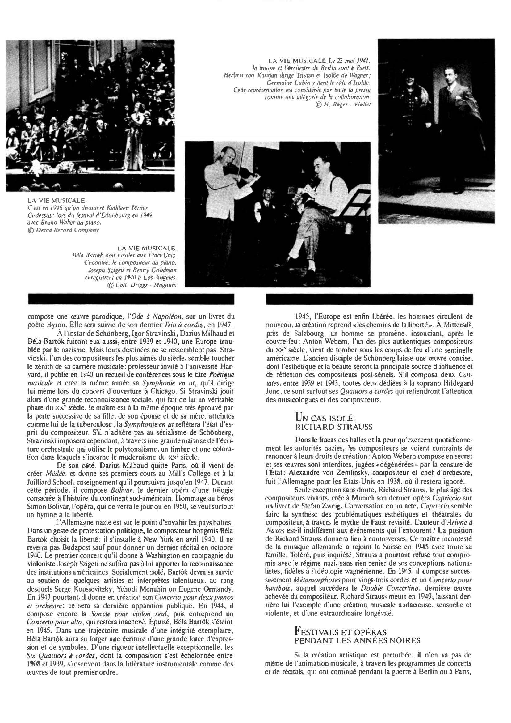 Prévisualisation du document La vie  MUSICALE de 1940 à 1949 : Le CHAOS, L’EXIL