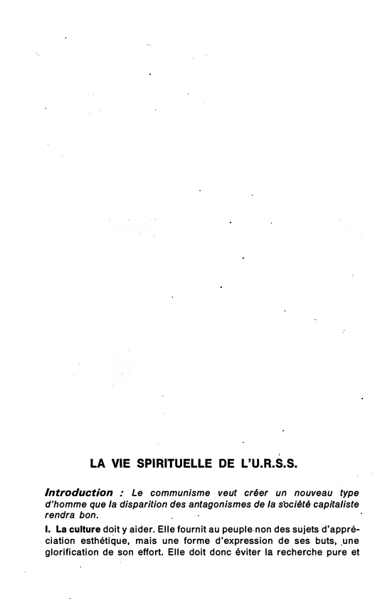 Prévisualisation du document LA VIE SPIRITUELLE DE L'U.R.S.S.