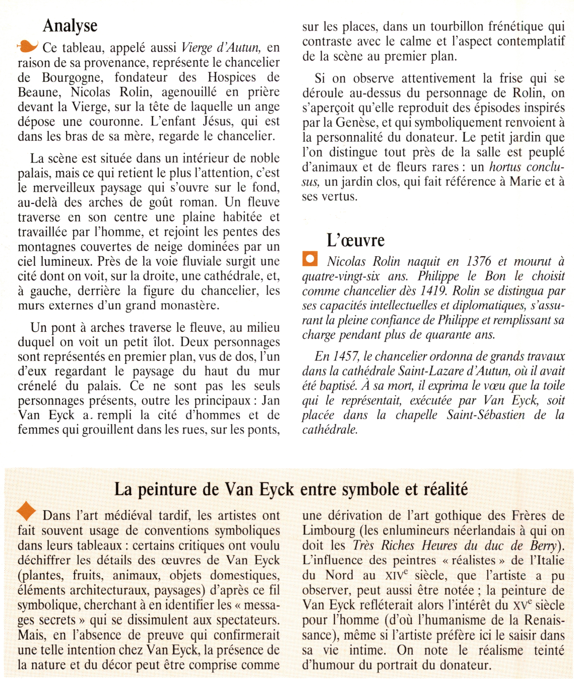Prévisualisation du document LA VIERGE AU CHANCELIER ROLIN de VAN EYCK