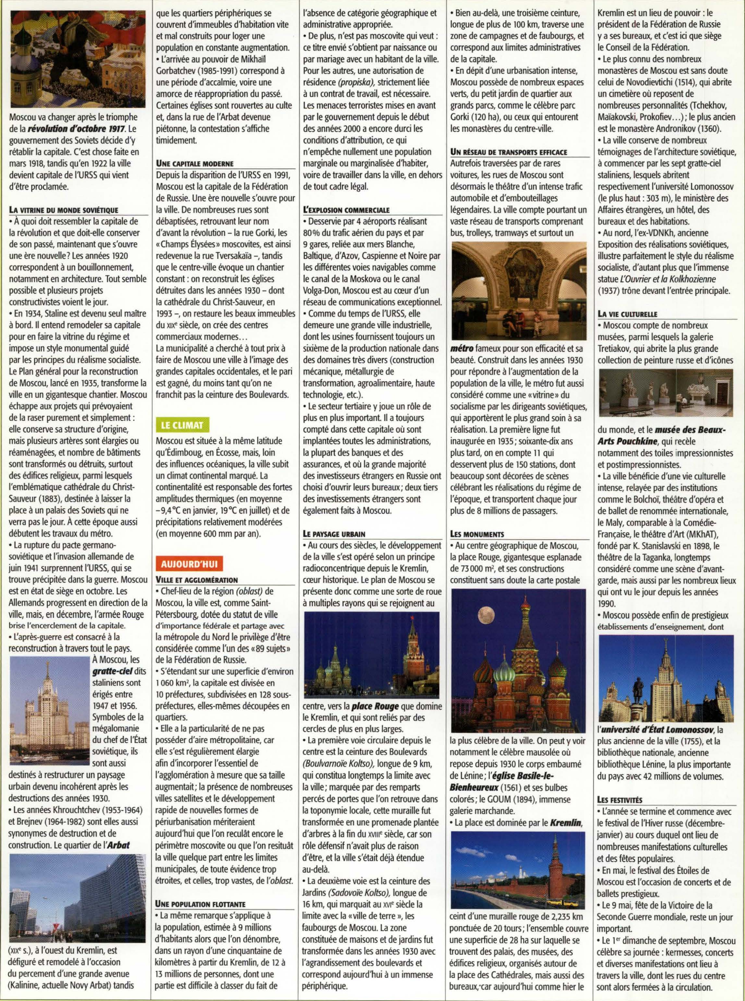 Prévisualisation du document La ville de Moscou (Travaux Personnels Encadrés – Géographie  - Enseignements Pratiques Interdisciplinaires)