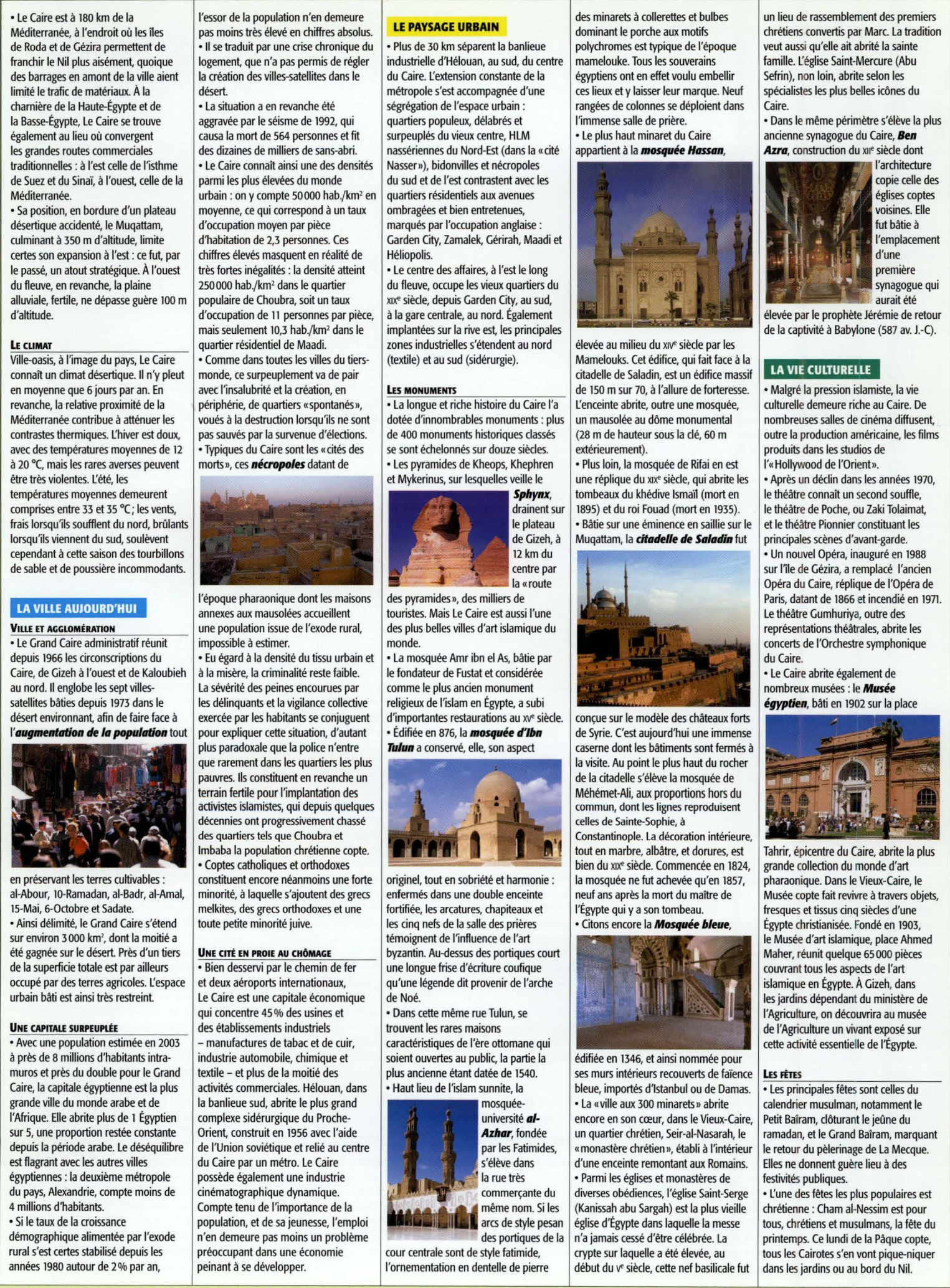 Prévisualisation du document La ville du Caïre (Travaux Personnels Encadrés – Géographie  - Enseignements Pratiques Interdisciplinaires)