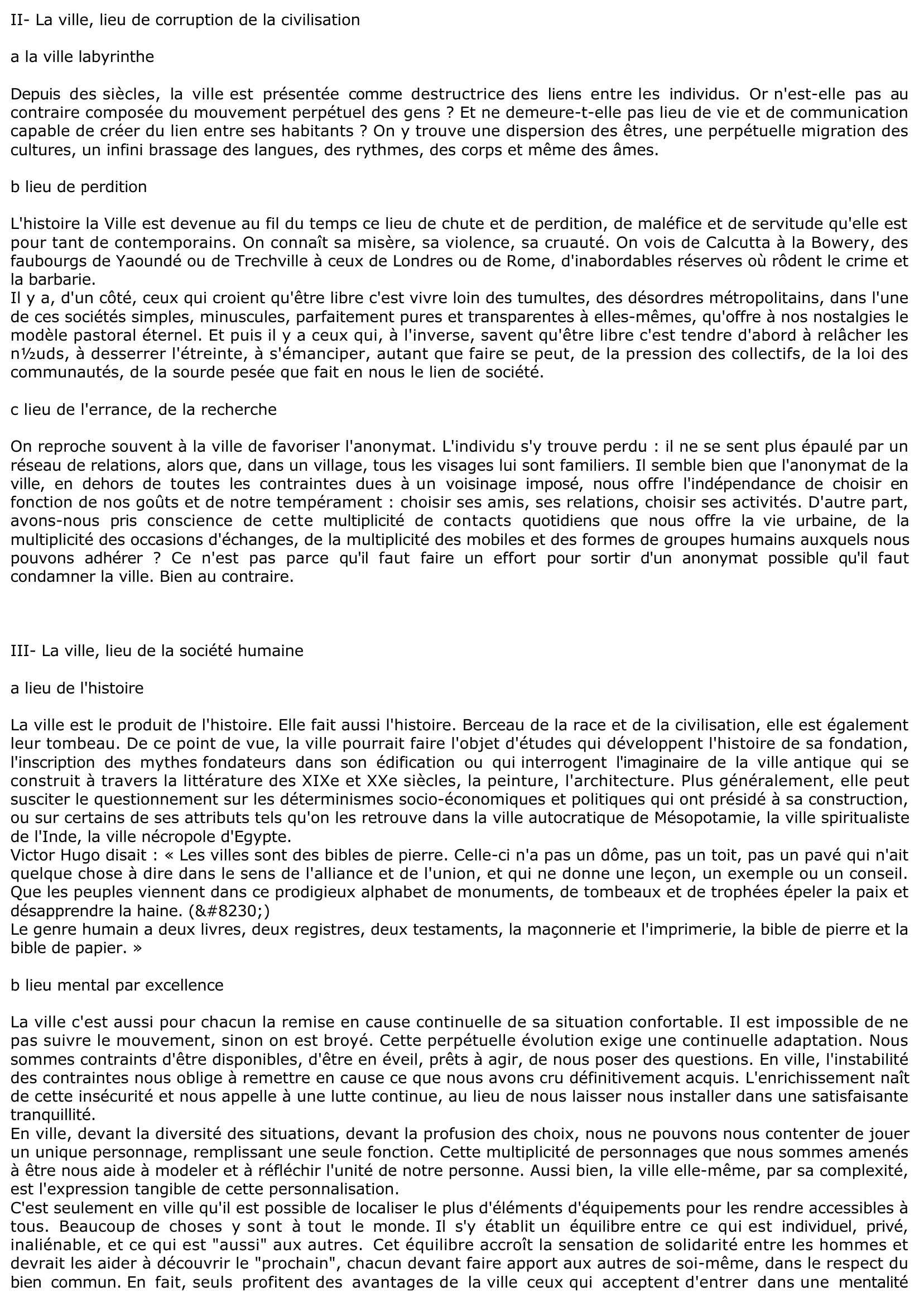 Prévisualisation du document LA VILLE « LIEU » DE LA CIVILISATION ?
