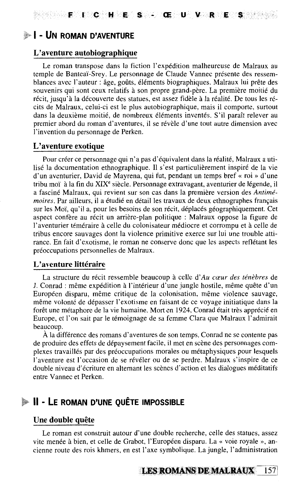 Prévisualisation du document La Voie royale (1930) de Malraux (fiche de lecture)