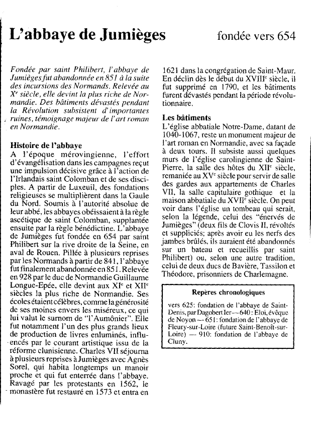 Prévisualisation du document L'abbaye de Jumièges.