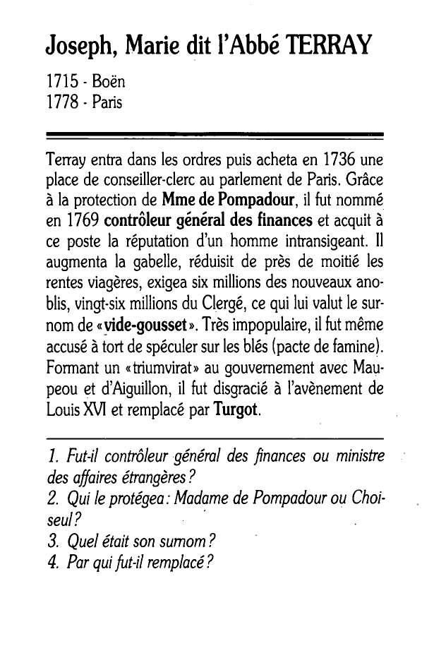 Prévisualisation du document L'abbé Terray (1715 - 1778) - biographie