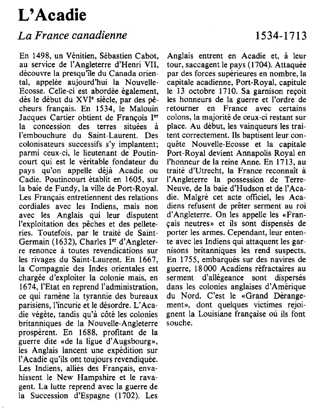 Prévisualisation du document L'AcadieLa France canadienne.