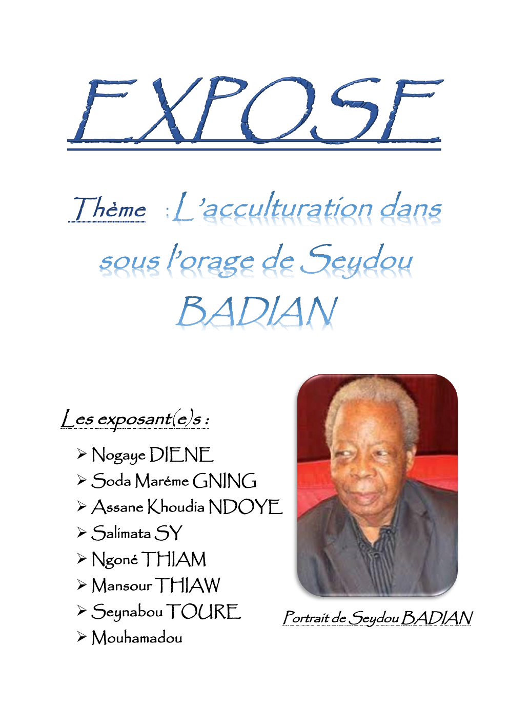 Prévisualisation du document L’acculturation dans sous l’orage de Seydou BADIAN(Salimata Sy)