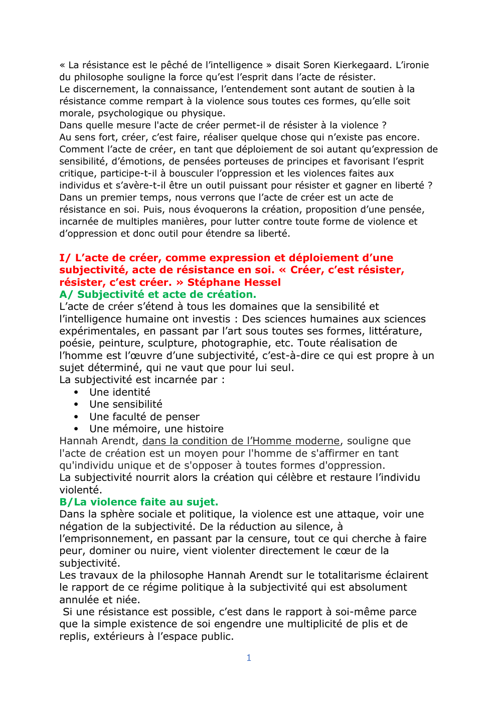 Prévisualisation du document l'acte de créer permet-il de résister contre la violence?