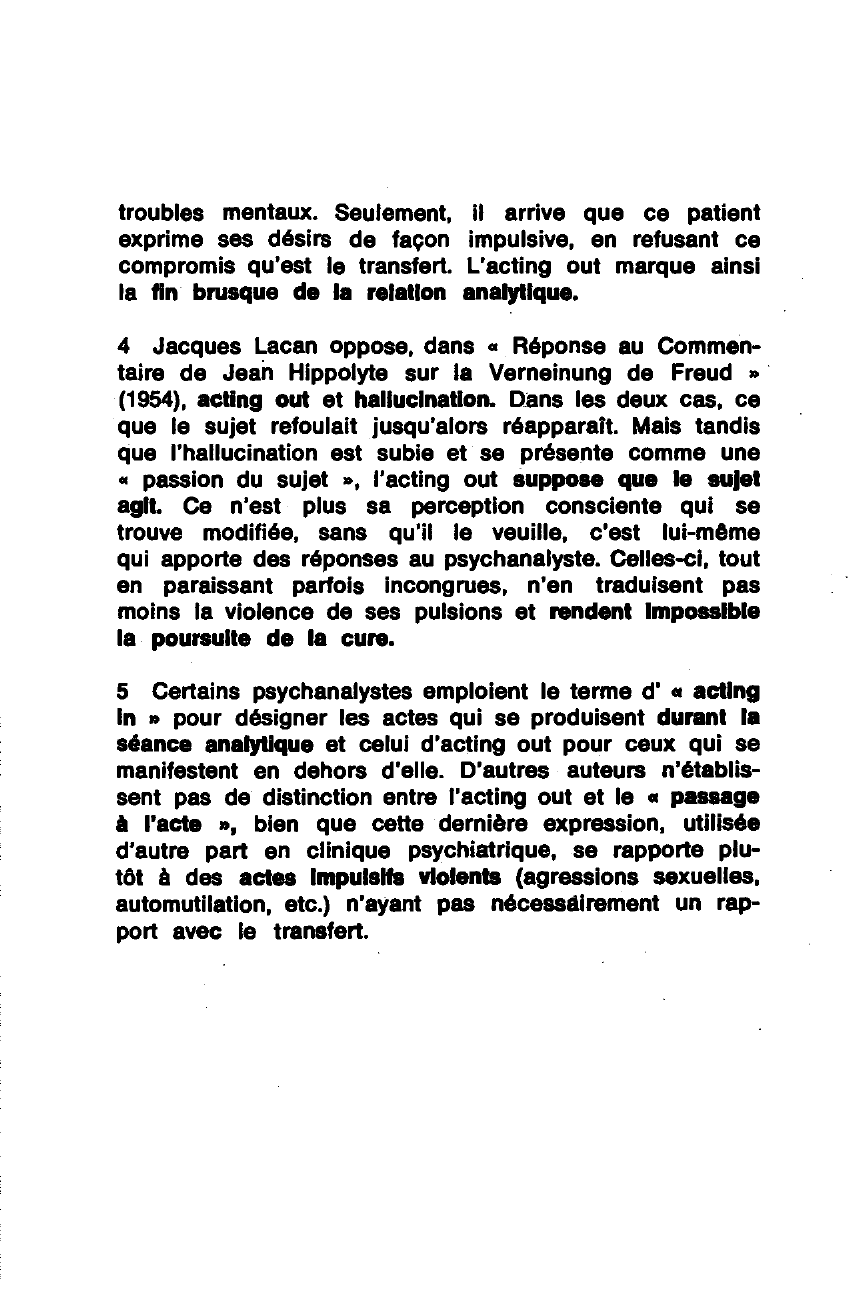 Prévisualisation du document L'acting out en psychanalyse