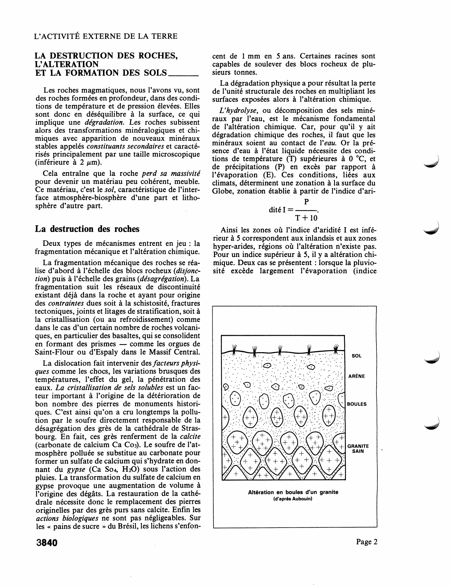 Prévisualisation du document L'ACTIVITE EXTERNE DE LA TERRE : Érosion et accumulation - Les roches sédimentaires